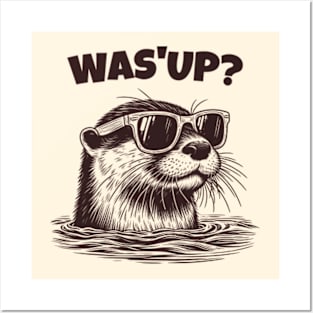 Cool Sea Otter Says Wassup Posters and Art